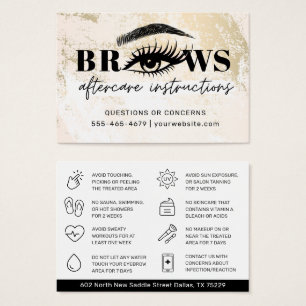 Modern Brows Aftercare PMU Brow Instructions Card Visitkort
