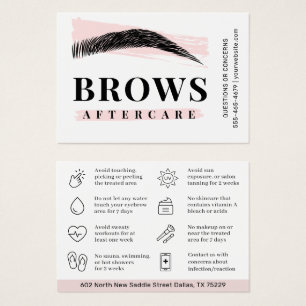 Modern Brows Aftercare PMU Brow Instructions Card Visitkort