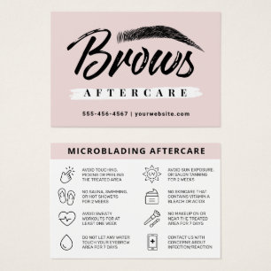 Modern Brows Aftercare PMU Brow Instructions Card Visitkort
