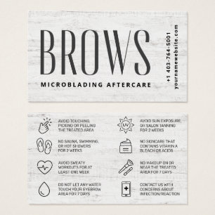 Modern Brows Aftercare PMU Brow Instructions Card Visitkort