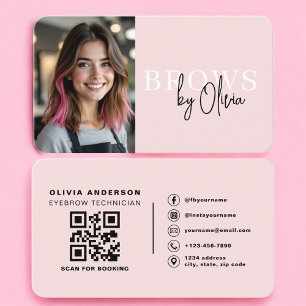 Modern Brows Artist Blush Rosa Visitkort