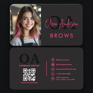 Modern Brows Artist Hot Rosa och Svart Visitkort