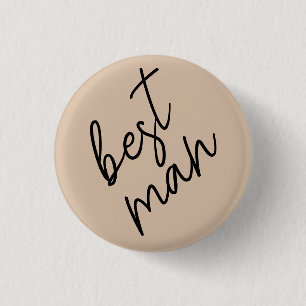 Modern Brud Beige + Svart Skrift Knapp