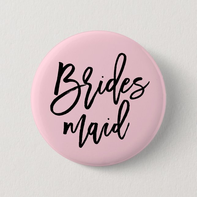 Modern Brudens sida Bridesmaid Knapp (Framsida)