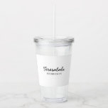 Modern Brudtärna Minimalistisk Skriptdesign Take Away Mugg<br><div class="desc">Fira din brudtärna med denna moderna brudtärna minimalistiska skriptdesign. Perfekt för bachelorette-akrylglas,  personliga presenter eller brudtärna-favoriter,  denna snygga och eleganta design har ren typografi och en stilren minimalistisk estetik. Gör din bröllopsfirande oförglömlig med denna chic och tidlös design.</div>