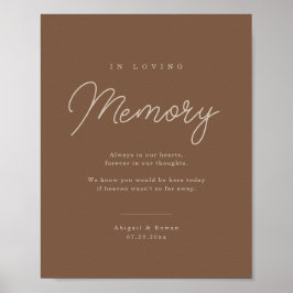 Modern Brun Beige Minimalistisk Minnestavla Poster