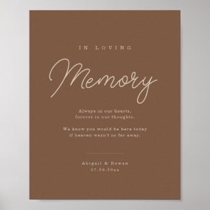 Modern Brun Beige Minimalistisk Minnestavla Poster