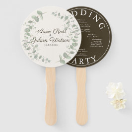Modern Brun eucalyptusblad Programmerbar Handfläkt