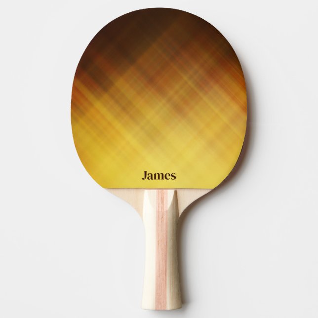 Modern brun gul monogramnamn pingisracket (Framsidan)