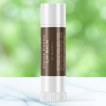 Modern brun med brant text, balm tub etikett