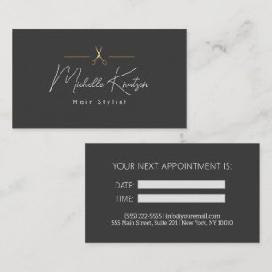 Modern brun vit Hairstylist-avtalskort Visitkort