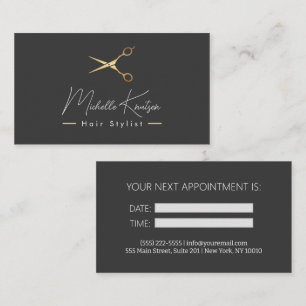 Modern brun vit Hairstylist-avtalskort Visitkort