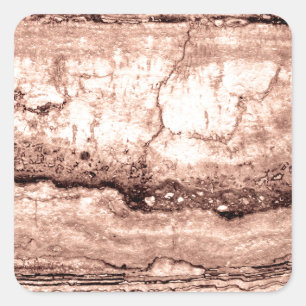 Modern brunbeige sepia-bränd granit av orange fyrkantigt klistermärke