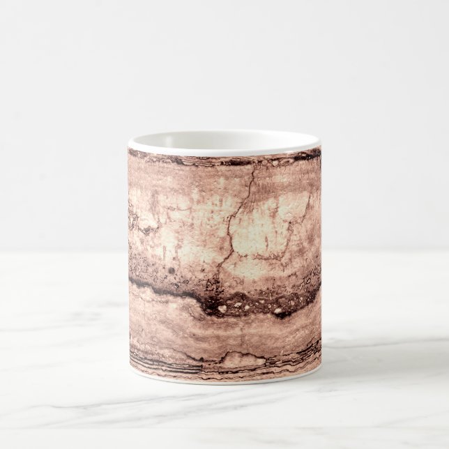 Modern brunbeige sepia-bränd granit av orange kaffemugg (Center)