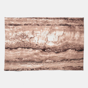 Modern brunbeige sepia-bränd granit av orange kökshandduk