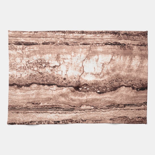 Modern brunbeige sepia-bränd granit av orange kökshandduk (Horisontell)