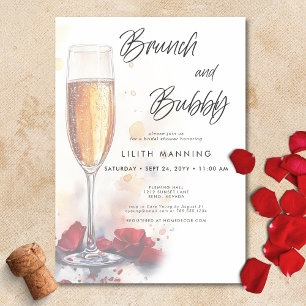 Modern Brunch & Bubly Watercolor-Möhippa Inbjudningar