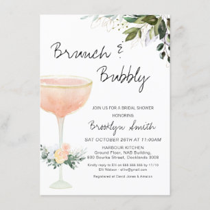 Modern Brunch Champagne Inbjudningskort för möhipp