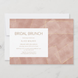Modern brunch-inbjudan till möhippan ro guld