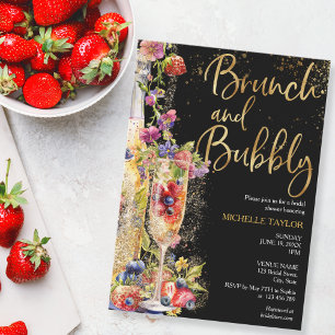 Modern Brunch och Bubble Summer Champagne Cocktail Inbjudningar