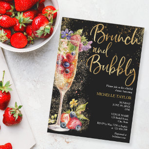 Modern Brunch och Bubble Summer Champagne Cocktail Inbjudningar