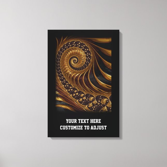Modern brunfrakttal spiral mönster canvastryck (Framsida)