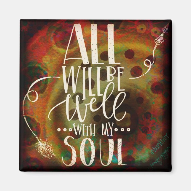 Modern brunn med min sjaskulinkänning magnet (Framsidan)