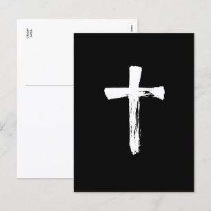 Modern Brush Kor - Christian Crucifix Jesus Gud Helg Vykort