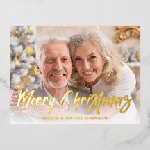 Modern Brush Script God Jul Foto