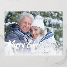 Modern Brush Script God Jul Vinter Foto