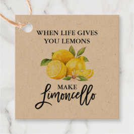 Modern Brush Script Lemons Limoncello Kraft Gåvor Etiketter