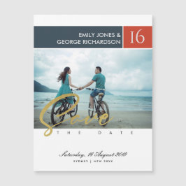 MODERN BRUSH-SKRIPTSKUPPELFOTO SPARA DATUM