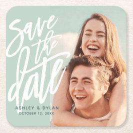 Modern Brush Spara datum meddelande Underlägg Papper Kvadrat