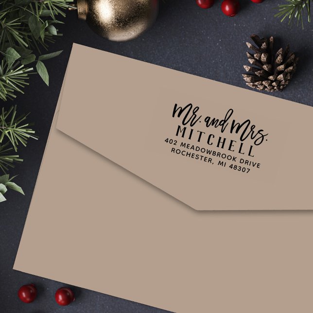 Modern Brushed Returadress Självfärgande Stämpel (Skapare uppladdad)