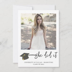 Modern Brushed Student Cap Photo Studenten Anteckningskort
