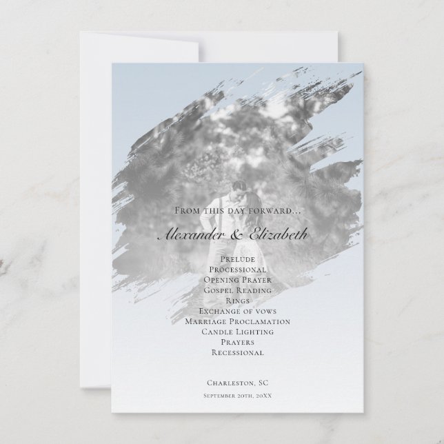Modern Brushstroke Photo Wedding | Blue (Framsida)