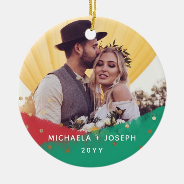 Modern Brushstrokes | Jul två - foto Julgransprydnad Keramik (Framsidan)