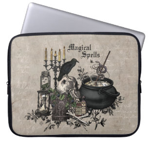 Modern BRYGD för vintageHalloween HÄXOR Laptop Sleeve