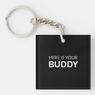 Modern Buddy-Nyckelring - minimalistisk nyckelkedj