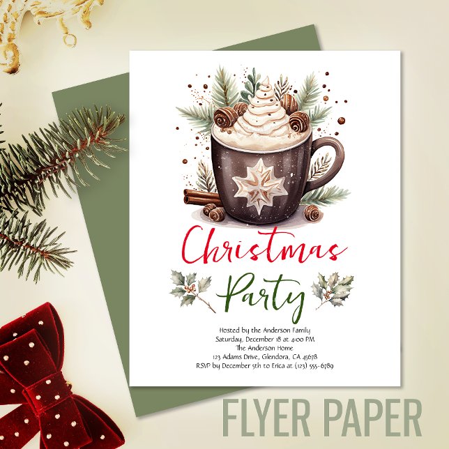 Modern budget för inbjudan till Julfest till jul Flygblad (Exceptional value: budget-friendly Christmas invitation for memorable events and cost saving!)