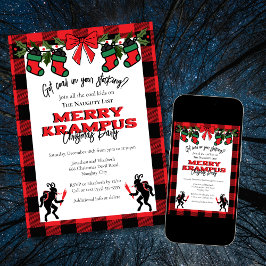 Modern Buffalo Play Merry Krampus jul Party Inbjudningar