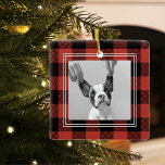 Modern Buffalo Red Play | Hund Photo Julgransprydnad Keramik<br><div class="desc">Modern Buffalo Red Play | Hund Photo</div>