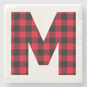 Modern Buffalo Rutigt M Monogram Stenunderlägg