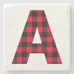 Modern buffelrutig initial A monogram Stenunderlägg