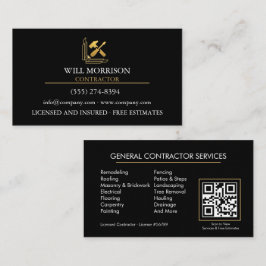 Modern Building Construction Golden & Black  Visitkort