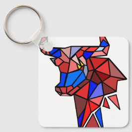 Modern Bull Icon Keychain – Clean Zodiac‑Style Nyckelring
