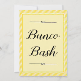 Modern Bunco Inbjudan - Snyggt Gult Rand