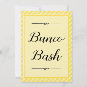 Modern Bunco Inbjudan - Snyggt Gult Rand