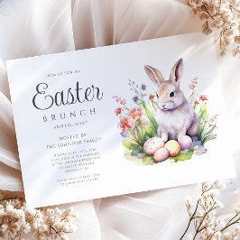Modern Bunny Egg Hunt och Påsk Brunch Inbjudningar