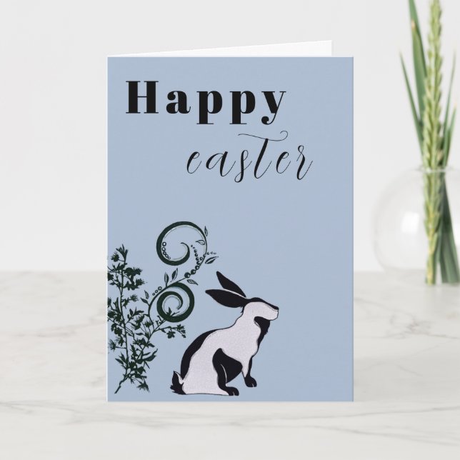 Modern Bunny Glad påsk Personlig Kort (Framsida)